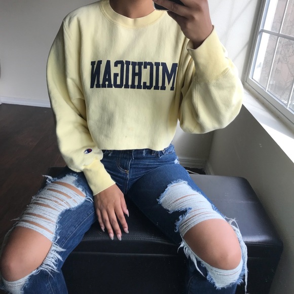 yellow michigan crewneck